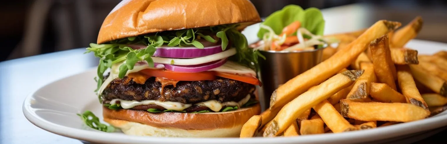 Half-pound burgers and Steer fries at The Black Steer steakhouse in Loveland, Colorado